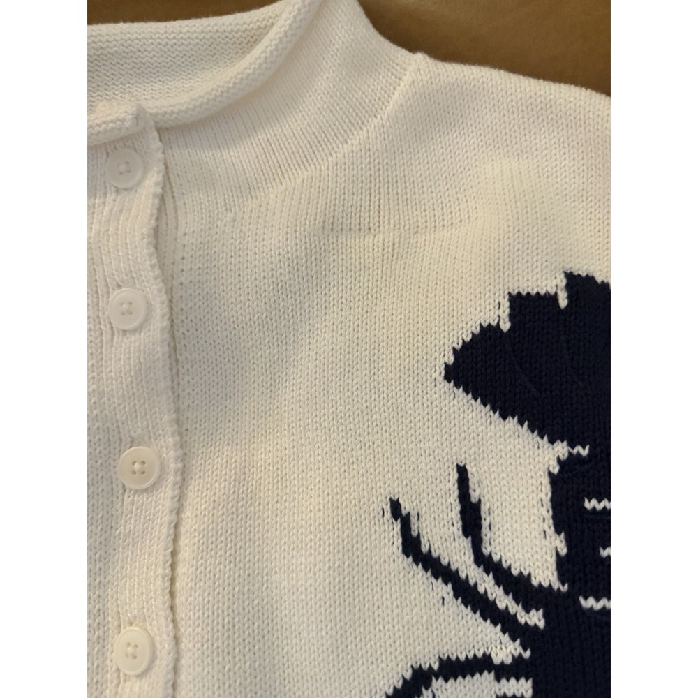 J. Crew S 2025 Rollneck™ cardigan with lobster intarsia CT963 $198 - Picture 6 of 8